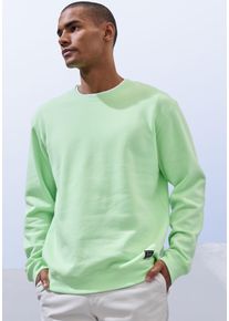 John Devin Herren Sweatshirt, grün, casual, Gr. S, unifarben, angeraute Sweatware, Obermaterial: 60% Baumwolle, 40% Polyester, Sweatshirts, Langarm,