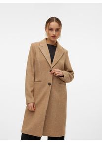 Véro Moda VERO MODA Damen Langmantel "VMBLAZA HERINGBONE LONG WOOL COAT GA BOO", braun, modisch, Gr. XS, gemustert, Fischgratmuster, Web, Obermaterial: 64%