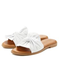 Lascana Damen Pantolette "Mule, Sandale, offener Schuh", Gr. 40, weiß, Obermaterial: 100% Lammleder. Futter: 100% Schweinsleder. Decksohle: 100%