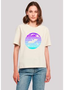 F4NT4STIC Damen T-Shirt "Retro Alien Weltraum Sonnenuntergang", weiß, casual, Gr. XXL, Obermaterial: 100% Baumwolle, Shirts, Premium Qualität