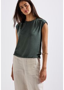 Street One Damen Shirttop "Style Lea", grün, casual, Gr. 34, unifarben, Jersey, Obermaterial: 78% Polyester, 22% Viskose, Tops, mit elastischem Bund