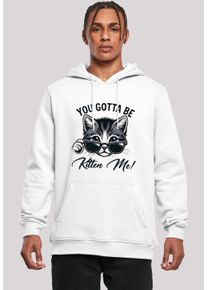 F4NT4STIC Herren Kapuzenpullover "Kätzchen You Gotta Be Kitten Me", weiß, casual, Gr. L, Obermaterial: 65% Baumwolle, 35% Polyester, Pullover,