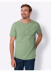 CLASSIC Herren Kurzarmshirt "Freizeitshirt", grün, Gr. 52, gemustert, mehrfarbig, 100% Baumwolle, Shirts