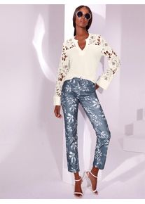 CRÉATION L CREATION L Damen Langarmshirt "Shirt", weiß, Gr. 40, unifarben, 94% Modal, 6% Elasthan, Spitze:100% Polyester, Shirts