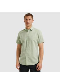 PME-Legend PME LEGEND Herren Kurzarmhemd "Short Sleeve Shirt Ctn Linen 2 tone", grün, casual, Gr. XXXL, Web, Obermaterial: 65% Baumwolle, 35% Leinen, Hemden, in