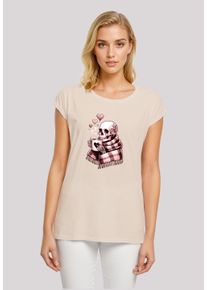 F4NT4STIC Damen T-Shirt "Cozy Winter Skelett", weiß, casual, Gr. XXL, Obermaterial: 100% Baumwolle, Shirts, Premium Qualität