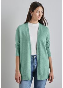 Street One Damen Cardigan, grün, casual, Gr. 34, unifarben, Web, 37% Baumwolle, 34% Polyacryl, 26% Polyester, 3% Elasthan, Strickjacken, im soften