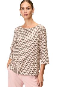 Zero Damen Klassische Bluse "Zero Bluse mit grafischem Druck", schwarz-weiß, casual, Gr. 36, bedruckt, Web, Obermaterial: 100% Viskose. Ärmelfutter: