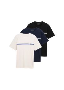 Herren T-Shirt, weiß, casual, Gr. M, Tom Tailor Denim, bedruckt, Jersey, Obermaterial: 100% Baumwolle, Shirts, mit Logo-Print