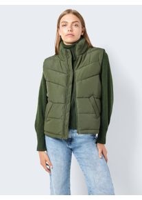Noisy may Damen Steppweste "NMDALCON S/L SHORT VEST NOOS FWD", grün, casual, Gr. M, unifarben, Web, Steppware, Obermaterial: 100% Polyester, Westen