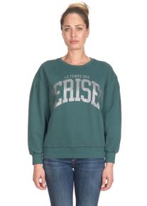 Damen Strickpullover "MOA", grün, sportlich, Gr. S, Le Temps Des Cerises, bedruckt, 78% Baumwolle, 22% Polyester, Pullover, mit coolem Frontprint