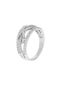 ZEEme Damen Fingerring "Silber 925 rhodiniert mit Unendlichkeitssymbol", 052 (16,6), Silber 925 (Sterlingsilber), weiß, Silber 925 (Sterlingsilber),