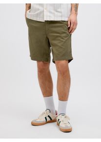 Jack & Jones JACK & JONES Herren Shorts "JPSTJAIDEN CAMPAIGN HYBRIDBONDISHORT MID", grün, Gr. S, unifarben, Web, Obermaterial: 80% Baumwolle, 20% Leinen, Hosen