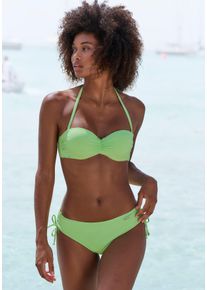 Venice Beach Damen Bandeau-Bikini-Top "Lucky", grün, Gr. 34, Strukturmuster, Recycling-Polyamid, Bikini-Oberteile, aus gerippter Strukturware