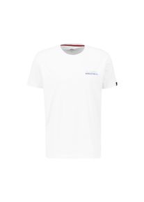 Herren T-Shirt "Alpha Industries Men - T-Shirts Holographic SL T-Shirt", weiß, Gr. L, Alpha Industries, Obermaterial: 100% Baumwolle, Shirts