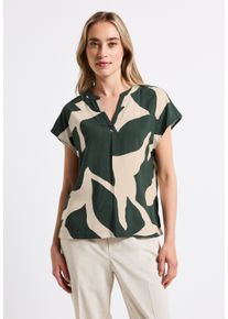 Street One Damen Hemdbluse, grün, casual, Gr. 42, bedruckt, Stoff, 100% Viskose, Blusen, aus softer Viskose