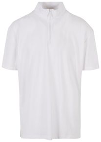 Urban Classics Herren T-Shirt "Urban Classics Herren Boxy Zip Pique Tee", weiß, casual, Gr. S, unifarben, 100% Baumwolle, Shirts