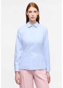 Eterna Damen Hemdbluse "FITTED", blau, klassisch, Gr. 40, 100% Baumwolle, Blusen, NON IRON (bügelfrei)
