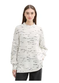 Damen Stehkragenpullover, weiß, casual, Gr. L, Tom Tailor Denim, meliert, unifarben, Strick, Obermaterial: 58% Polyester, 32% Polyacryl, 6% Polyamid,