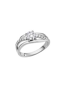 ZEEme Damen Fingerring "Silber 925 rhodiniert mit Zirkonia weiß", 054 (17,2), Silber 925 (Sterlingsilber), weiß, Silber 925 (Sterlingsilber),