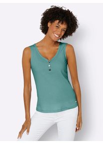 Casual Looks Damen Shirttop, grün, Gr. 40, unifarben, 95% Viskose, 5% Elasthan, Tops