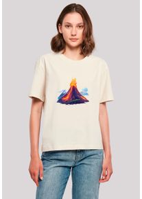 F4NT4STIC Damen T-Shirt "Vulkanausbruch", weiß, casual, Gr. S, Obermaterial: 100% Baumwolle, Shirts, Premium Qualität