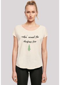 F4NT4STIC Damen T-Shirt "Rockin around the christmas tree", weiß, casual, Gr. XXL, Obermaterial: 100% Baumwolle, Shirts, Print