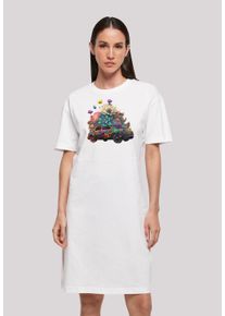 F4NT4STIC Damen Shirtkleid "Blumen Auto", weiß, casual, Gr. 5XL, Obermaterial: 100% Baumwolle, Kleider, Print