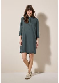 Cecil Damen Sommerkleidslate khaki, casual, Gr. XXL, unifarben, Web, 74% Baumwolle, 24% Polyamid, 2% Elasthan, Kleider, mit Knopfleiste