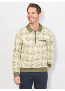 Marco Donati Herren Poloshirt "Langarm-Poloshirt", grün, Gr. 44, gemustert, mehrfarbig, 100% Baumwolle, Kragen und Ärmelabschluss:95% Baumwolle, 5%