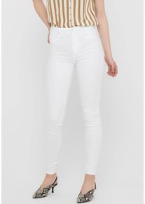 Only Damen Skinny-fit-Jeans "ONLROYAL HW SK JEANS DNM WHITE NOOS", weiß, casual, Gr. L, unifarben, Denim/Jeans, Obermaterial: 69% Baumwolle, 29%