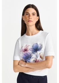 RICHROYAL Damen T-Shirt, weiß, casual, Gr. L, unifarben, Single Jersey, Obermaterial: 100% Baumwolle, Shirts, Mit Rundhalsausschnitt