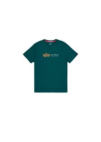Herren T-Shirt "Alpha Industries Men - T-Shirts Alpha Label T-Shirt", grün, Gr. M, Alpha Industries, Obermaterial: 100% Baumwolle, Shirts