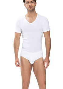 Mey Herren V-Shirt "NOBLESSE", Gr. M, weiß, Feinripp, Obermaterial: 100% Baumwolle, casual, Shirts, ohne auftragende Seitennähte