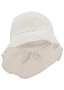 MaxiMo Baby Sonnenhut, weiß, modisch, Gr. 53, unifarben, Baumwolle, Hüte, für Mädchen mit Nackenschutz