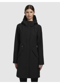 Khujo Damen Regenmantel "ELEA", schwarz, casual, Gr. S, unifarben, Canvas, 100% Polyester, Mäntel