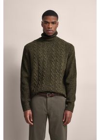 Bugatti Herren Rollkragenpullover, grün, casual, Gr. S, unifarben, 80% Wolle, 20% Polyamid, Pullover, mit Rollkragen