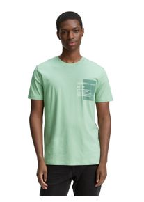 Herren T-Shirt, grün, modisch, Gr. L, Tom Tailor Denim, Jersey, Obermaterial: 100% Baumwolle, Shirts, mit verschiedenen Logo Prints