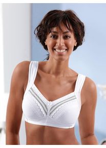 Damen Entlastungs-BH, Gr. 95, weiß, 66% Baumwolle, 18% Elasthan, 12% Polyester, 4% Polyamid, BHs