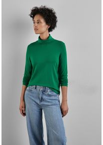 Street One Damen Langarmshirt, grün, casual, Gr. 36, unifarben, Stoff, 95% Viskose, 5% Elasthan, Shirts, im soften Baumwoll-Mix