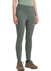 Jack Wolfskin Damen Sporthose "KLINTAL TIGHTS W", grün, Gr. L, Obermaterial: 62% Polyamid, 38% Elastan; Kontrast:73% Polyamid, 27% Elastan, Hosen