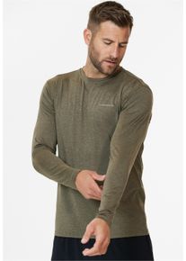 Endurance Herren Langarmshirt "Mell", grün, sportlich, Gr. S, meliert, 92% Polyester, 8% Elasthan, Shirts, mit innovativer QUICK DRY-Technologie