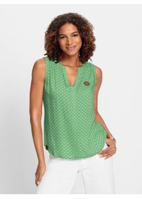Casual Looks Damen Blusentop, grün, Gr. 36, gemustert, mehrfarbig, 100% Viskose, Blusen