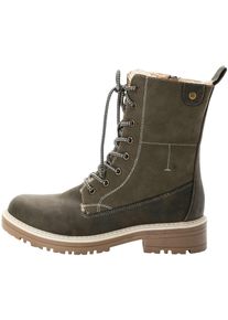 sheego Damen Stiefelette, Gr. 37, grün, Leder, Schuhe