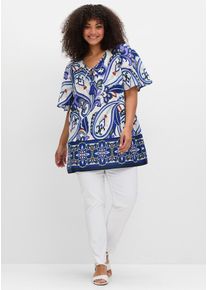Damen Longbluse, weiß, Gr. 50, sheego by Joe Browns, 100% Viskose, Blusen
