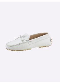 Andrea Conti Damen Slipper, Gr. 36, weiß, Leder, Glattleder, sportlich, Schuhe