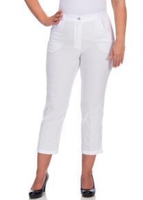 KjBRAND Damen 7/8-Hose "BEA 7/8", weiß, casual, Gr. 56, Web, Obermaterial: 47% Baumwolle, 45% Polyester, 6% Viskose, 2% Elasthan, Hosen, bügelfrei