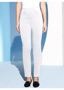Ascari Damen Stretch-Hose, weiß, Gr. 19, unifarben, 74% Viskose, 23% Polyamid, 3% Elasthan, Hosen
