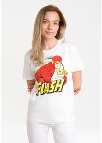 logoshirt Damen T-Shirt "DC Comics - Flash, Fastest Man Alive", weiß, casual, Gr. S, bedruckt, 100% Baumwolle, Shirts, mit lizenziertem Print