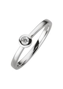 OROLINO Damen Fingerring "750 Gold 1x Brillant 0,07ct.", 058 (18,5), 0,07 ct SI = kleine Einschlüsse, Gold, weiß, Gold, Fingerringe